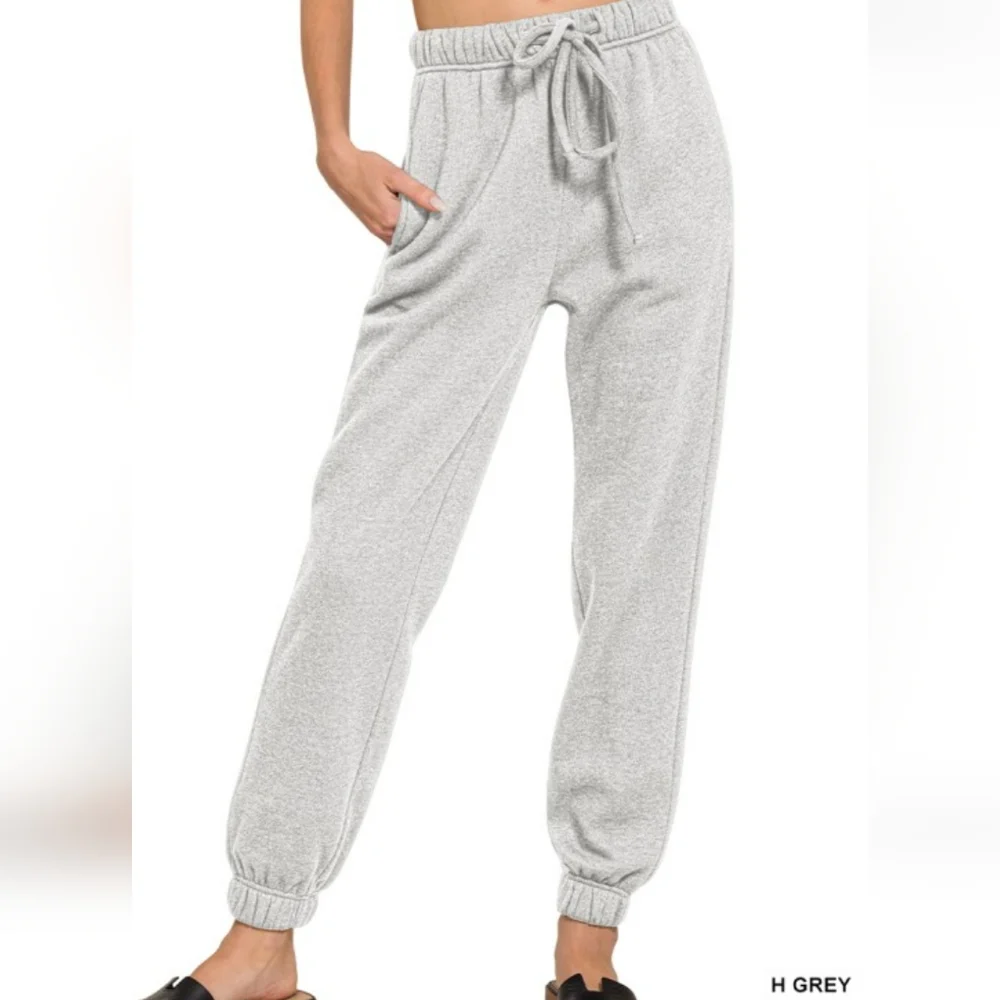 🩶 Heather Gray Fleece Lined Sweatpant Joggers - Picture 1 of 1